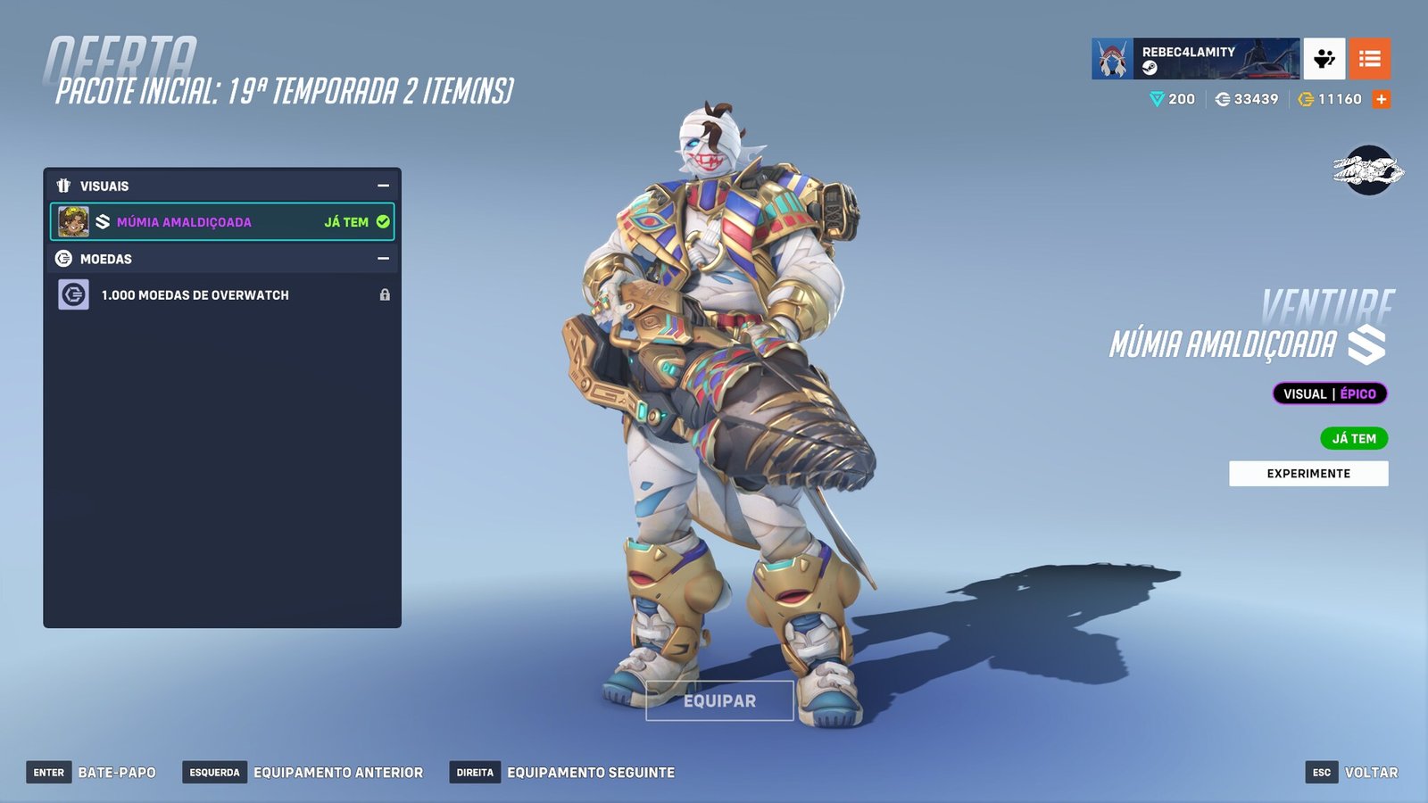 Pacote Inicial da Temporada 19 - Overwatch 2
