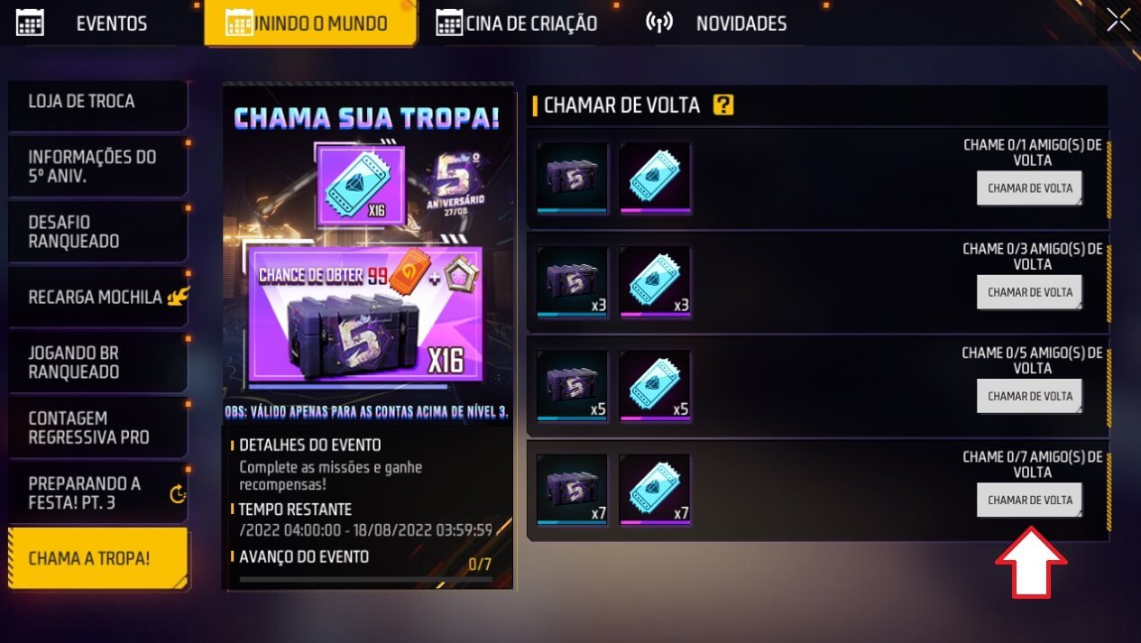 Chama Sua Tropa Agosto