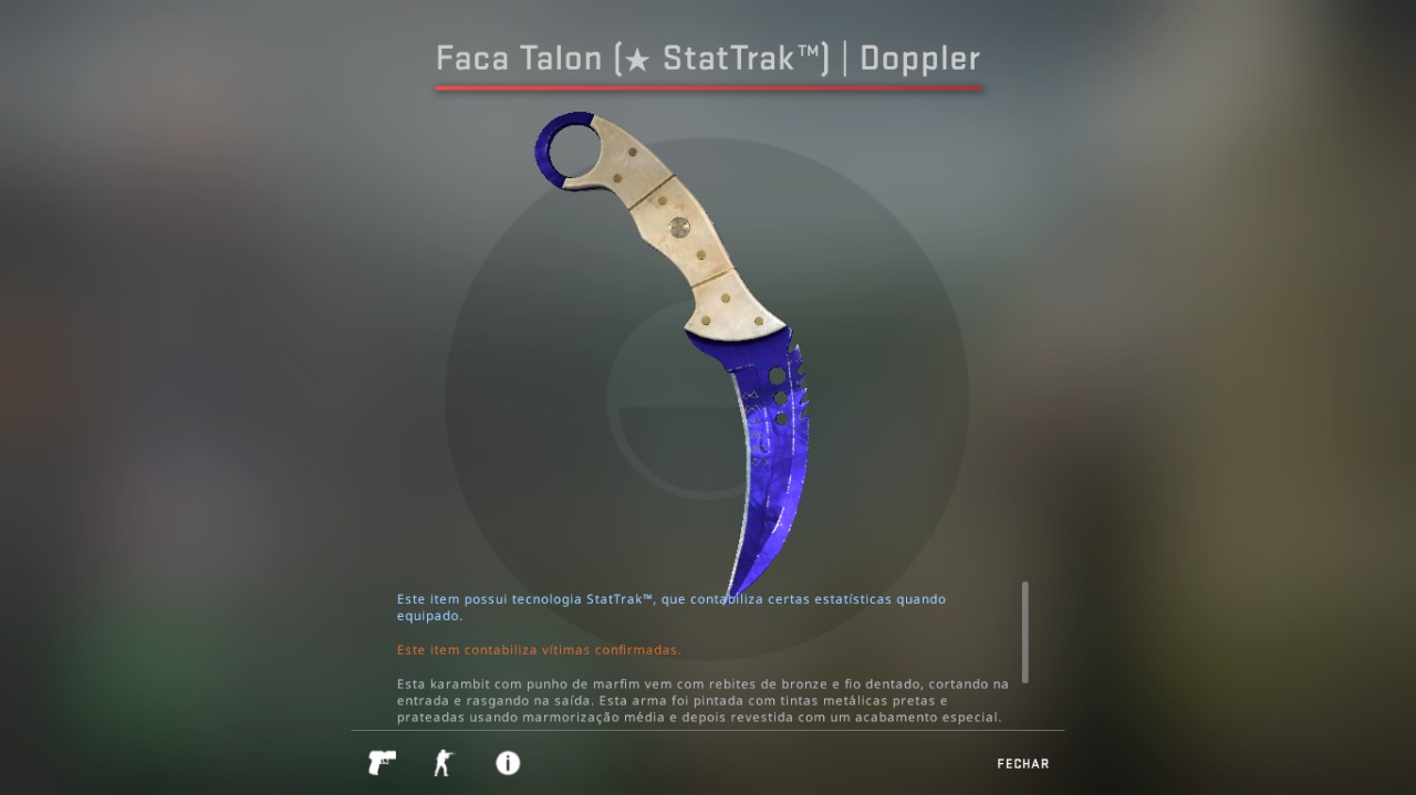 Faca Talon - Doppler Sapphire