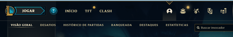 Histórico de partidas no LoL