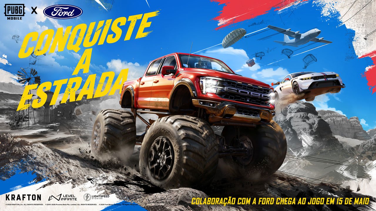 PUBG MOBILE anuncia parceria com a Ford com Mustang e Raptor no game
