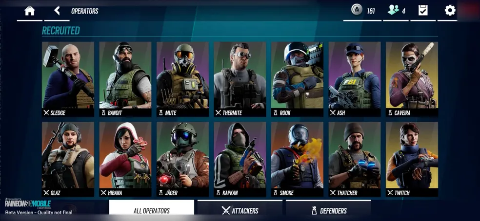 agentes de rainbow six mobile