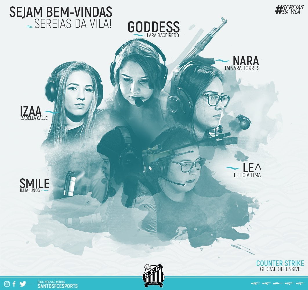 Santos e-Sports apresenta seu elenco feminino de CS:GO