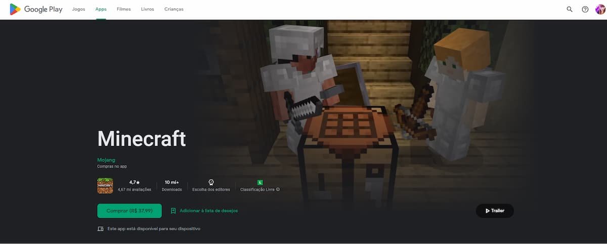 CORRAM, MINECRAFT DE GRAÇA 2240 Minecraft ha, Mojang Compras no app 4,6% I 4