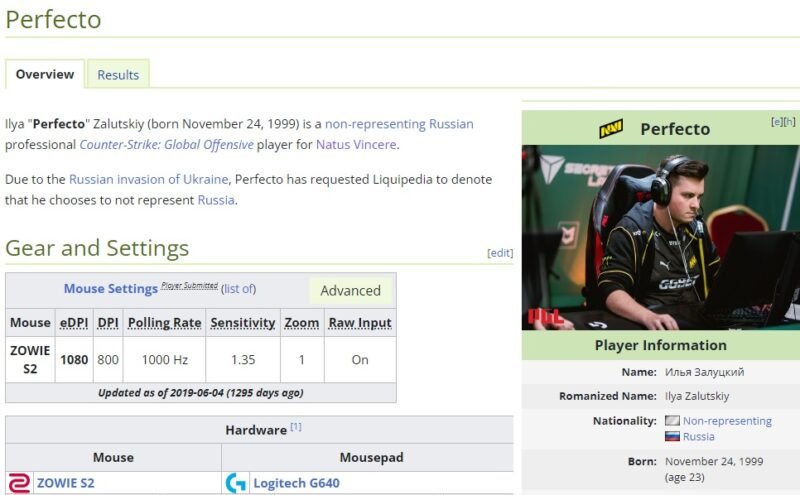 CS:GO: Perfecto retira bandeira da Rússia na Liquipedia