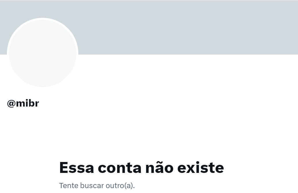 Conta desativada do MIBR no X