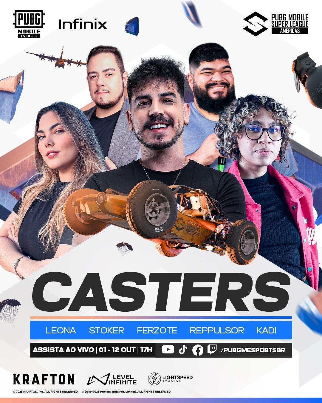 Casters da transmissão oficial